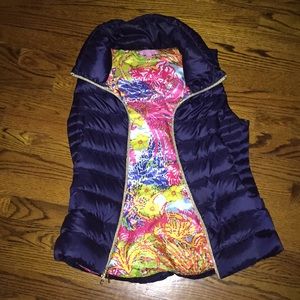 Lilly Pulitzer puffer best navy size med